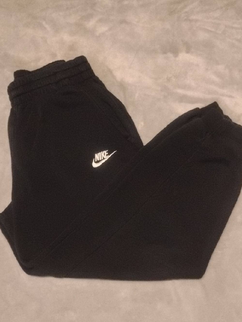 Nike Kids Black Joggers with White Swoosh